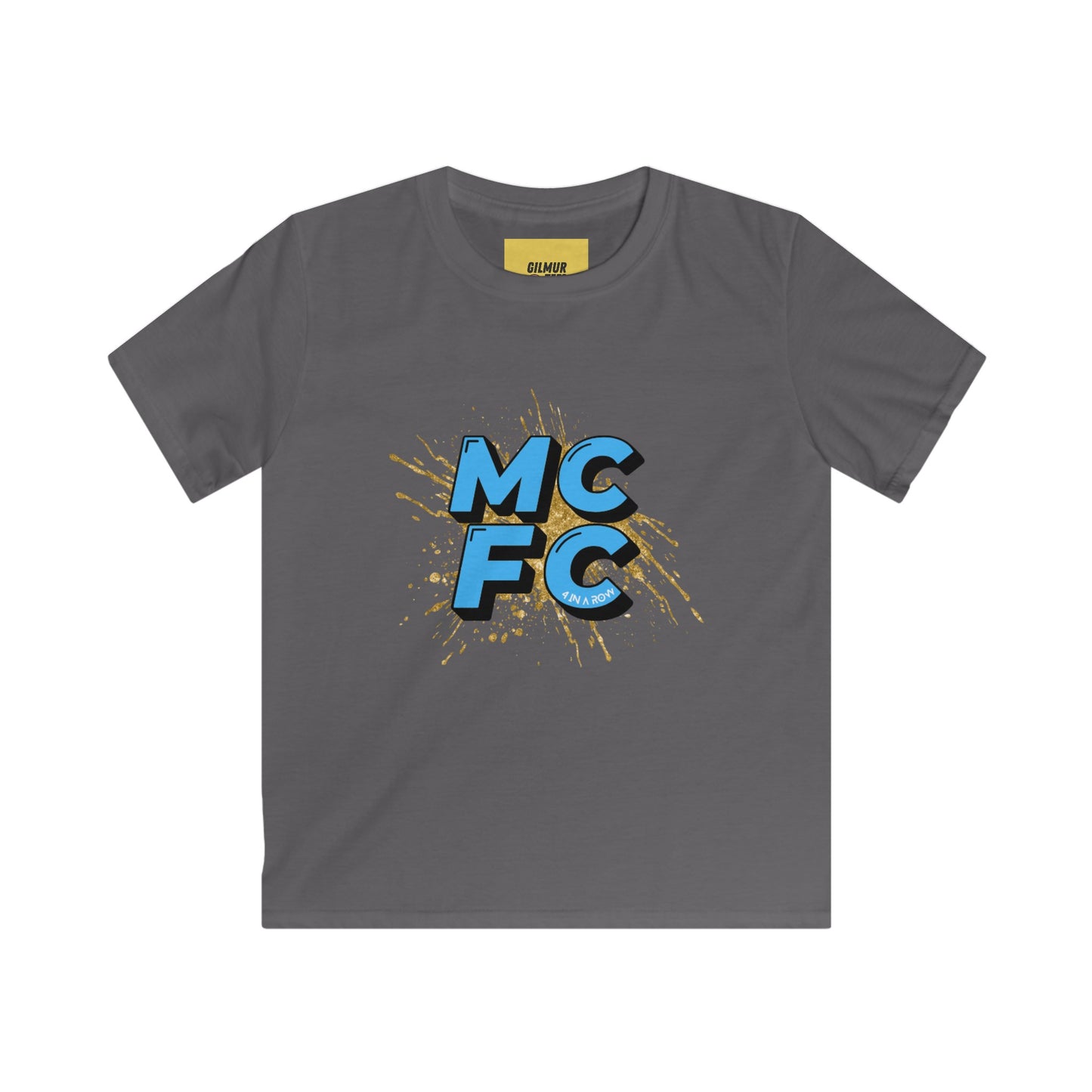 MANCHESTER CITY FC - KIDS TEE - 4 IN A ROW MCFC