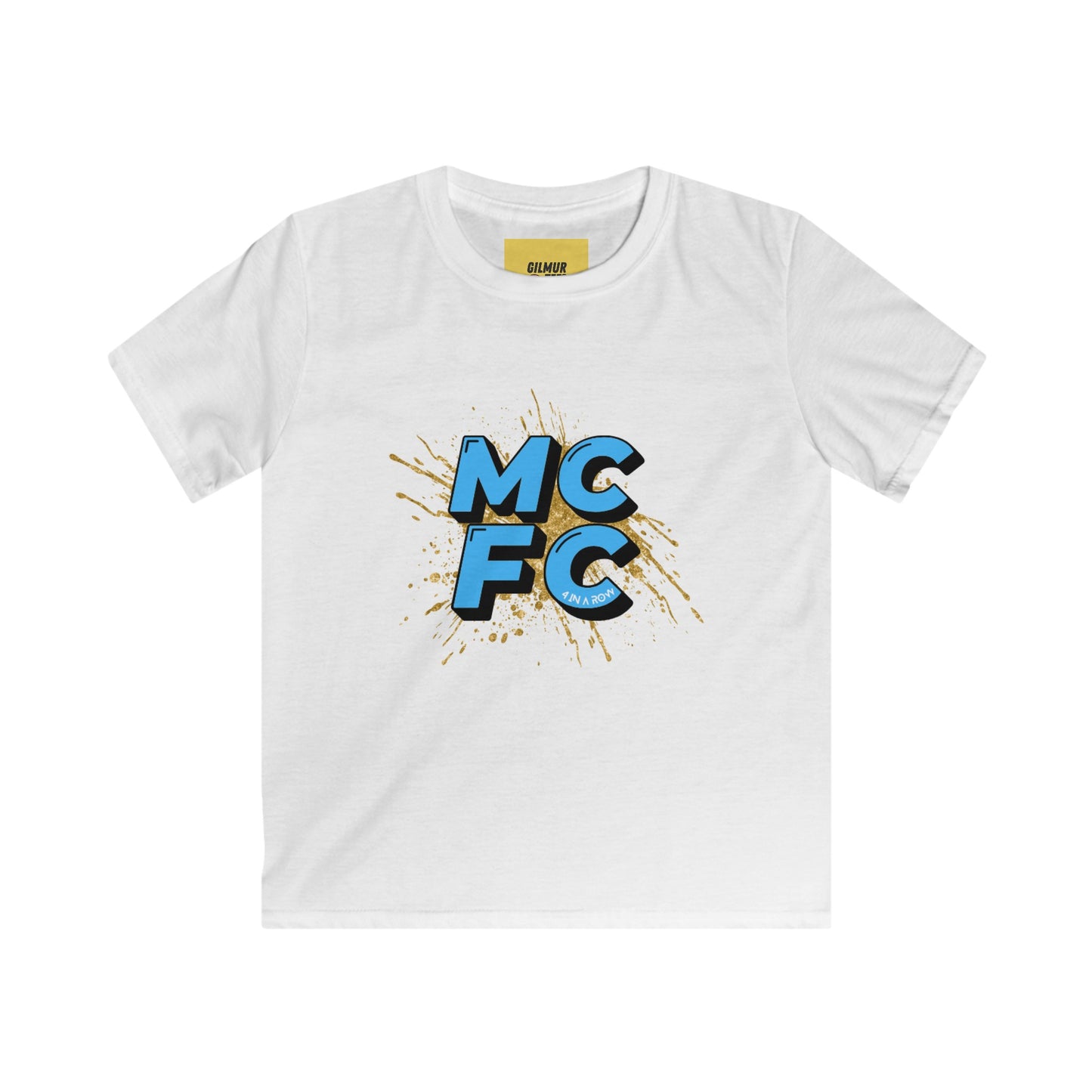 MANCHESTER CITY FC - KIDS TEE - 4 IN A ROW MCFC