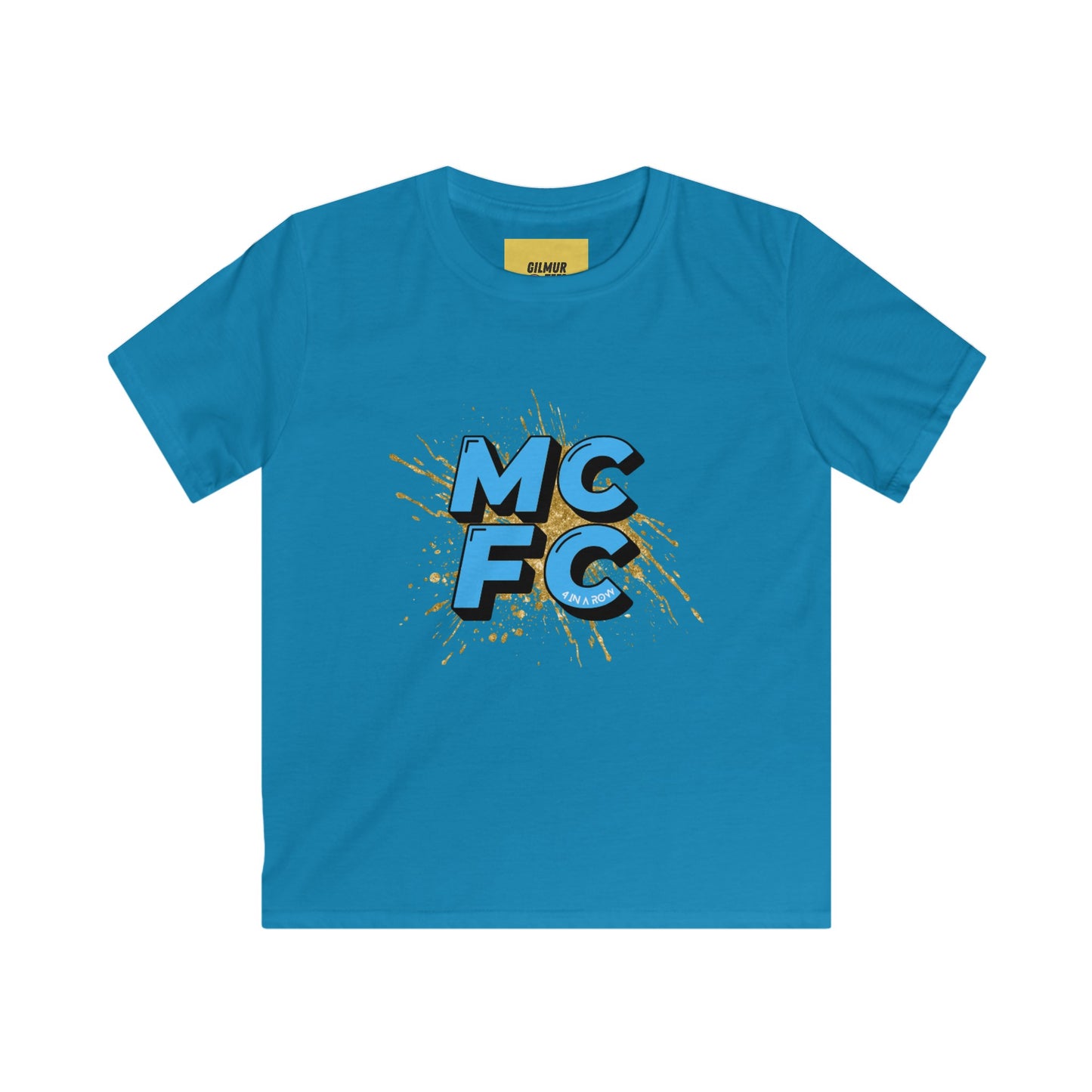 MANCHESTER CITY FC - KIDS TEE - 4 IN A ROW MCFC