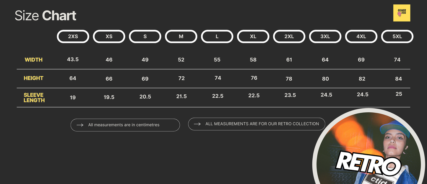 T SHIRT SIZE GUIDE