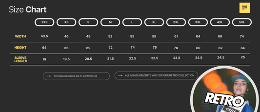 T SHIRT SIZE GUIDE